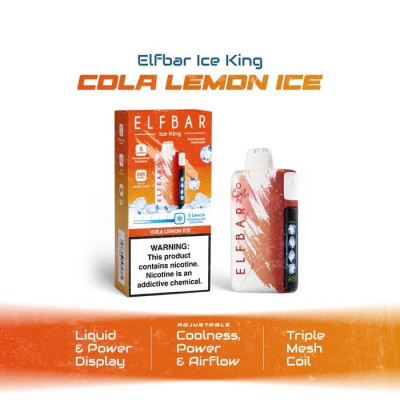 Электронная сигарета Elf Bar Ice King Cola Lemon Ice (Кола Лемон Лед) 5% 30000 затяжек