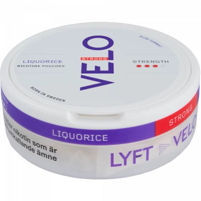 Снюс Velo Liquorice Strong Slim 14 мг/г (бестабачный, тонкий)