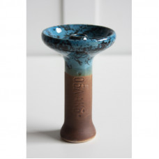 Чаша для кальяна с сине-черным узором (керамика)