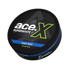 Снюс Ace X Superwhite Cool Mint 20 мг/г (бестабачный, тонкий)