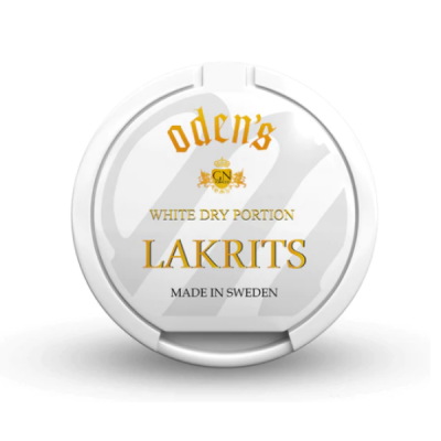 Снюс Odens Lakrits White Dry Portion 9 мг/г (табачный, толстый)